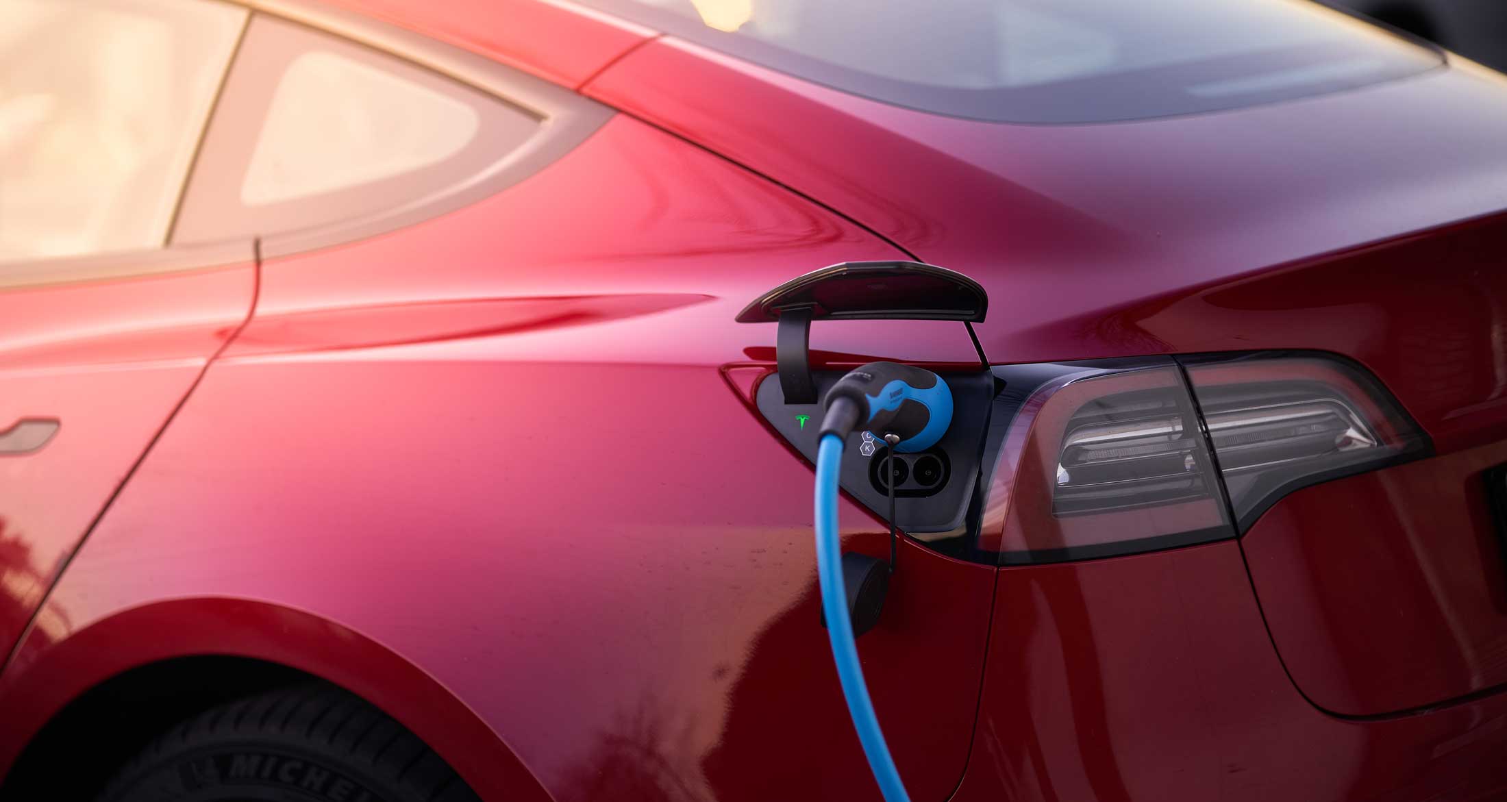 Red TESLA Home Charger Installation Plantation Florida